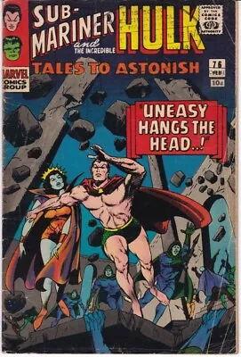 Buy TALES TO ASTONISH #76: SUB-MARINER/HULK. Marvel Comics 1965. • 10£