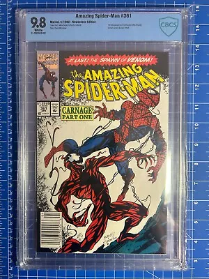 Buy Amazing Spider Man #361 Marvel 1992 CGCS 9.8 NEWSSTAND 1st Appearance Of Carnage • 421.67£