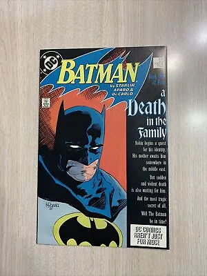Buy Batman 426 Nm White Pages '88 Glossy Covers Starlin A Death In The Family Part 1 • 67.18£