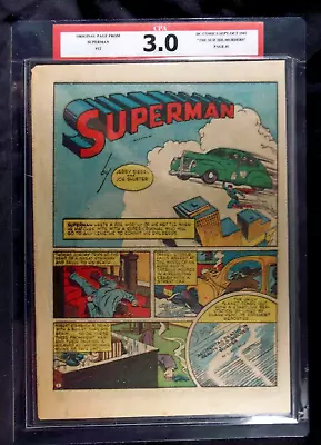 Buy Superman #12 CPA 3.0 SINGLE PAGE #1  Suicide Murders  Vintage DC Comics 1941 • 103.26£