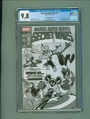 Buy Amazing Spider-man #37 1:100 Disney 100 B&w Secret Wars  2023 Marvel Cgc 9.8 • 71.95£