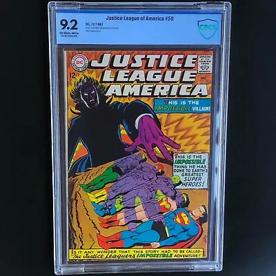 Buy JUSTICE LEAGUE Of AMERICA #59 (DC 1967) 💥 CBCS 9.2 💥 Wonder Woman & Flash Cvr • 100.41£