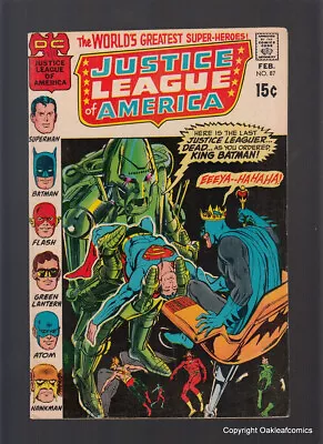 Buy Justice League Of America 87 DC Comic Zatanna Apps 1971 VF Adams Cover • 23.72£