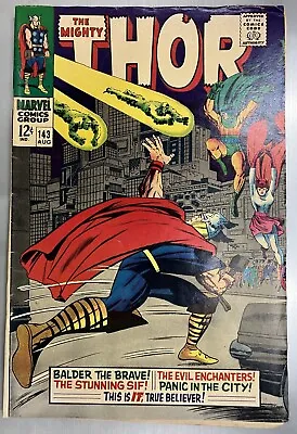 Buy THOR #143 (1967)  VG/FN Stan Lee/Jack Kirby 1st App. Living Talisman! SLAB IT • 32.02£