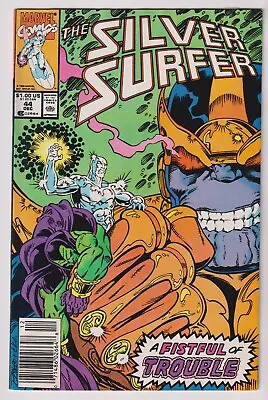 Buy 1990 MARVEL COMICS SILVER SURFER #44 IN VF/NM CONDITION - 1st INFINITY GAUNTLET • 39.94£
