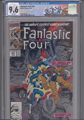 Buy Fantastic Four #347 CGC 9.6 1990 Marvel Spider-Man, Ghost Rider App Custom Label • 56.72£