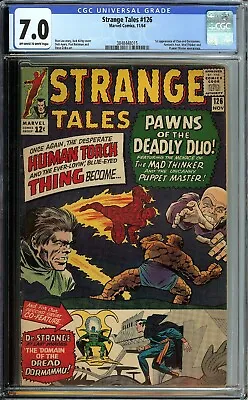 Buy Strange Tales #126 🔥1st Appearance CLEA & DORMAMMU🔥CGC 7.0🔥OW/White Pages🔥 • 612.72£