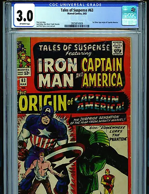 Buy Tales Of Suspense #63 CGC 3.0 1965 Silver Age CAP Origin Marvel Amricons K44 • 134.34£