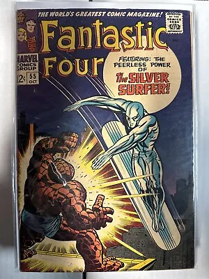 Buy Fantastic Four #55 4th Silver Surfer Mid Grade Silver Age Key Classic Kirby Cvr • 79.05£