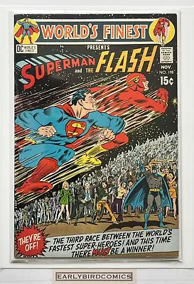 Buy World's Finest Comics #198, 3rd Superman Vs Flash Race DC Comics (1970) • 7.50£