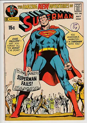 Buy Superman #240 - 1971 - Vintage Silver 15¢ DC Comics - Batman Flash - Neal Adams • 0.99£
