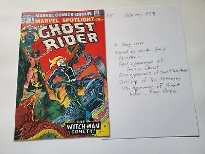 Buy Marvel Spotlight # 8 4th Ghost Rider, Signed By Writer, High Grade • 137.97£