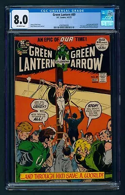 Buy Green Lantern #89 (1972) CGC 8.0 OW Page! Neal Adams Cover & Art! Green Arrow! • 78.27£