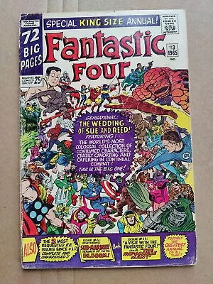 Buy Fantastic Four Annual #3 (1965) GD/VG Sue & Reed Wedding Jack Kirby Marvel • 28.78£
