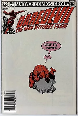 Buy Daredevil #187 NEWSSAND Variant Frank Miller Marvel 1982 VF- • 7.90£