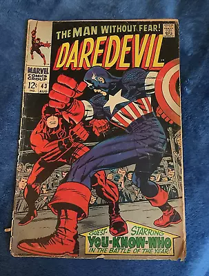 Buy Free P & P; Daredevil #43, Aug 1968; Vs. Captain America! (KG) • 5.99£