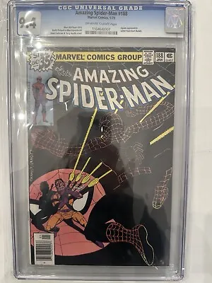 Buy Amazing Spider-Man 188 CGC 9.4 Newstand Edition! • 102.34£