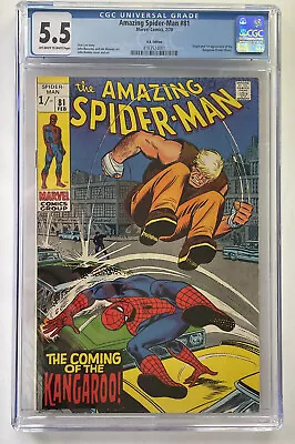Buy Amazing Spider-Man #81 CGC 5.5 Marvel Comic Feb 1970 1st App Of The Kangaroo • 97.95£