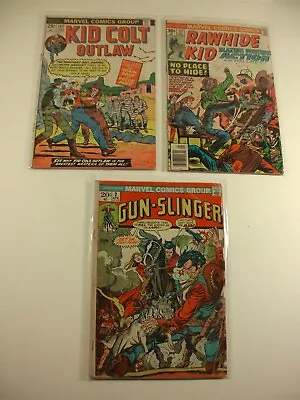 Buy Lot Of 3 Marvel Comics GUN-SLINGER, KID COLT OUTLAW, RAWHIDE KID Western Comics • 18.48£
