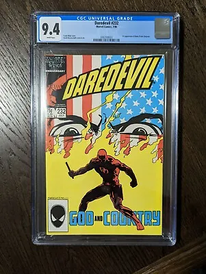 Buy Daredevil #232, CGC  9.4, 1st Appearance Nuke, Frank Miller, Marvel Comics 1986 • 51.47£