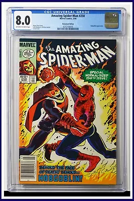 Buy Amazing Spider-Man #250 CGC Graded 8.0 Marvel 1984 Newsstand Edition Comic Book. • 61.67£