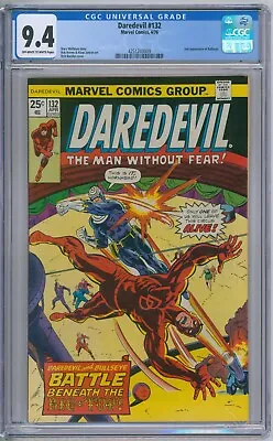 Buy Daredevil 132 CGC Graded 9.4 NM 2nd Bullseye Marvel Comics 1976 • 106.83£