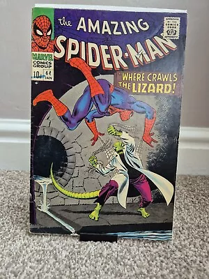 Buy AMAZING SPIDER-MAN #44 MARVEL 1967 SILVER AGE.  2nd CURT CONNORS AS LIZARD. G/VG • 40£