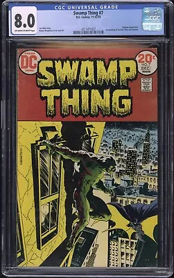 Buy Swamp Thing #7 CGC 8.0 VF Key 1st Batman Meet|Nathan Ellery Dies 1973 DC Comics • 118.94£