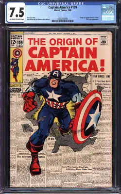 Buy Captain America #109 Cgc 7.5 Ow/wh Pages // Origin Of Captain America Retold • 139.92£