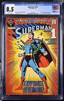 Buy 1971 Superman 233 CGC 8.5 Classic Neal Adams Cover. Kryptonite Chains. • 484.87£