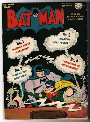 Buy DC Comics BATMAN Golden Age #19 1941 CLASSIC COVER VG 4.0 • 1,099.99£