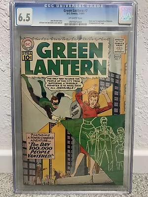 Buy Green Lantern #7 CGC 6.5 OW DC 1961 1st Sinestro! Key Silver Age! JLA! • 1,185.90£