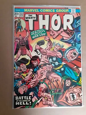 Buy THE MIGHTY THOR NO 222. Hercules & Ares App. MVS. VF. ND/UK.  1974 Marvel Comic • 16.99£