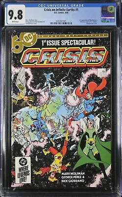 Buy Crisis On Infinite Earths #1 DC 1985 🔑 1st App. Blue Beetle CGC 9.8 WHITE Pages • 67.17£
