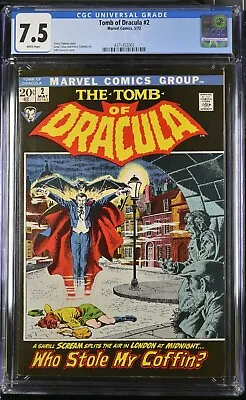 Buy The Tomb Of Dracula #2 May 1972 CGC 7.5 Marvel Comics White Pages • 128.36£