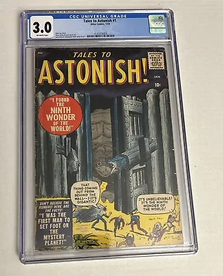 Buy TALES TO ASTONISH #1 CGC 3.0 MARVEL COMICS 1959 KEY FIRST ISSUE Kirby Ditko • 1,106.84£