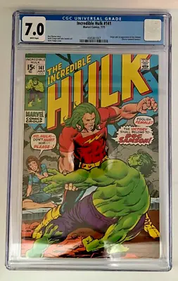 Buy Marvel Comics Incredible Hulk #141 (1971) CGC 7.0 WP- 1st Doc Samson And Origin • 130.40£
