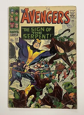 Buy Avengers #32. Sept 1966. Marvel. Vg. 1st App Of Sons Of The Serpent! Uk Price! • 25£
