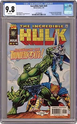 Buy Incredible Hulk #449 CGC 9.8 1997 4012994003 1st App. Thunderbolts • 295.27£