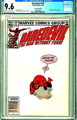 Buy DAREDEVIL 187 CGC 9.6 WP NEWSSTAND EDITION Frank Miller BRONZE AGE Marvel 1982 • 77.05£
