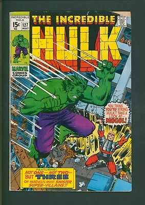 Buy Incredible Hulk #127 Comic Marvel 1970 1st App Mogol Roy Thomas Herb Trimpe RARE • 16.56£