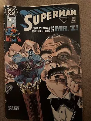 Buy Superman #51 Jan 1991 Dc Comics The Menace Of The Mysterious Mr. Z! • 5.23£