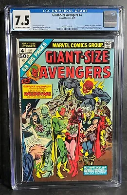 Buy GIANT-SIZE AVENGERS #3 - 1975 - CGC 7.5 - Key Issue SCARLET WITCH & VISION MARRY • 159.95£