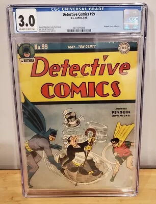 Buy Detective Comics #99 CGC 3.0 1945 - EARLY Penguin Cover - RARE ISSUE🔥 • 799.51£
