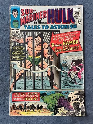 Buy Tales To Astonish #70 1965 Marvel Silver Age Comic Hulk Sub Mariner Low Grade • 19.76£