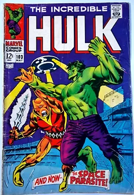 Buy Incredible Hulk 103 Marvel Silver Age 1968 • 34.99£