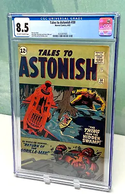 Buy Tales To Astonish #30 CGC 8.5  OW-WHITE Pgs Stan Lee Jack Kirby Ditko Beauty • 751.99£