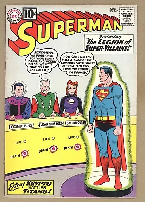 Buy Superman 147 VGF 1st Legion Super Villains + Adult Legion! 7th LSH! 1961 DC U699 • 106.72£