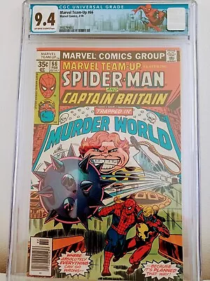 Buy Marvel Team-up # 66 Cgc 9.4 Spider-man Captain Britain  Cents 1978 • 99.95£