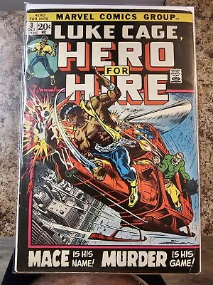 Buy Luke Cage Hero For Hire #3 (1972) 1st App Gideon Mace Marvel Comics F • 10.52£